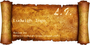 Ludwigh Inge névjegykártya